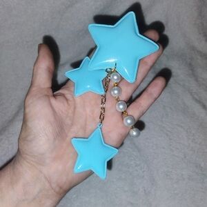 Blue Star Hair Clip with Pearls